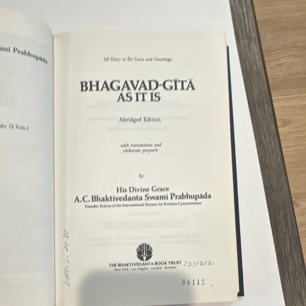 Bhagavad-Gita As It Is Abridged & Srimad Bhagavatam Part Two Hinduism Prabhupada - Picture 6 of 12